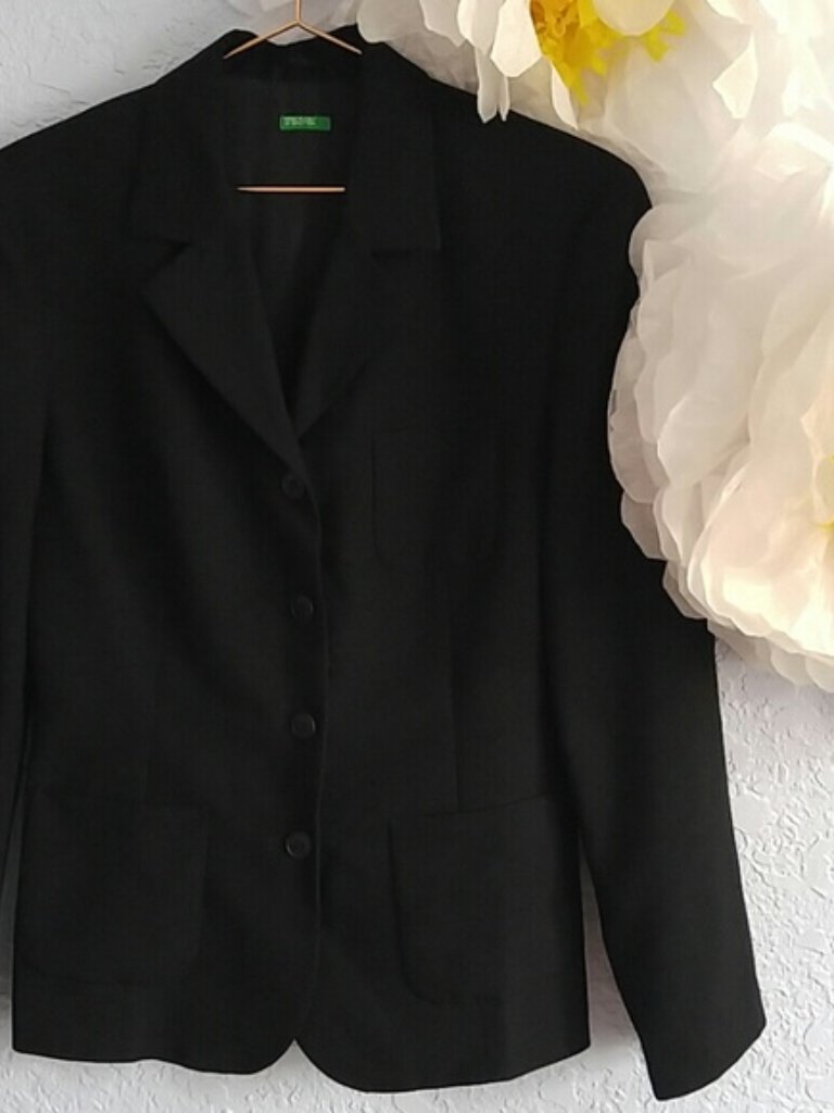 United Colors Of Benetton Sz 44 Us 12 Acetate Rayon Classic Blazer